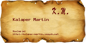 Kalaper Martin névjegykártya
