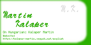 martin kalaper business card